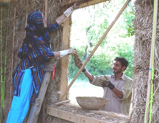 straw bail, straw bail building, Pakistan building, earthquake resistant building, handmade straw bales, PAKSBAB, Renewable building materials, Green building, affordable earthquake building