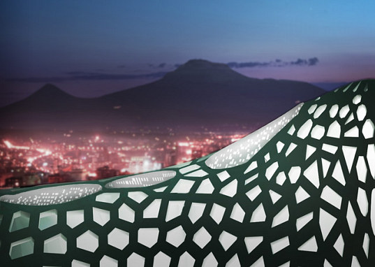 lace hill, armenia, forrest fulton architects, sustainable building, living hill, living walls, green roof, natural ventilation, rainwater collection, greywater recycling, mixed use development, eco design, green design, green building,