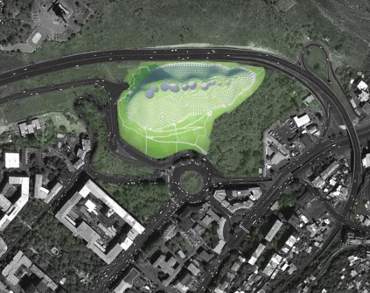 lace hill, armenia, forrest fulton architects, sustainable building, living hill, living walls, green roof, natural ventilation, rainwater collection, greywater recycling, mixed use development, eco design, green design, green building,
