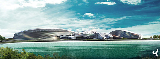 Hong Kong, China, Hong Kong Boundary Crossing Facility, Ephemeral Roof Exchange, renewable energy, solar power, photovoltaics, hydro power, piezeoelectric, human powered, transit hub, transportation center, transporation hub, sustainable building, green design, eco design