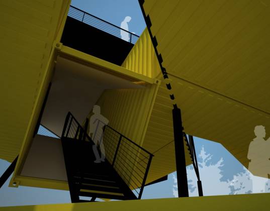 shipping containers, shipping container, shipping container architecture, korea, APAP Open Art School, Anyang, LOT-EK, art school, green design, eco design, sustainable building