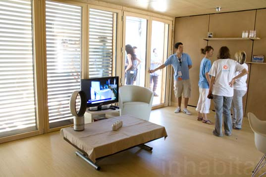 solar decathlon, 2010 solar decathlon, europe solar decathlon, madrid, solar home, solar power, pv, zero energy, energy efficient home, rainwater collection, armadillo box, france, ecole nationale superieure d'architecture de grenoble, grenoble school of architecture, green design, green building, eco design, sustainable building