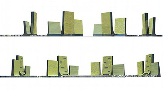 mixed-use development, astana, kazahkistan, solid waves, stefano boeri architects, stefano boeri, solar passive design, solar access, green space, urban open space, open space, urban park, green design, sustainable building, eco design