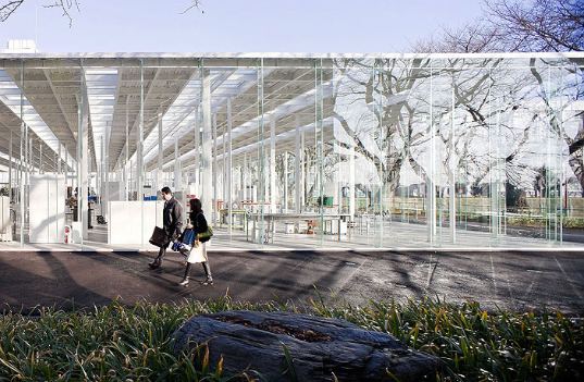glass facade, natural light, daylighting, junya ishigami and associates, japan, kanagawa institute of technology
