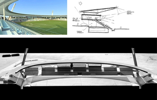 Spain stadium, Green Soccer Stadiums, Landscape Architecture, low visual impact building, low visual impact stadium, SOCCER (FOOTBALL) HOUSES,