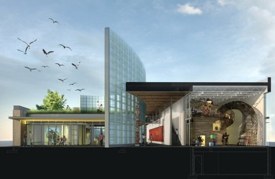 light catcher, whatcom museum, green design, green roof, olson kundig architects, green museums, museums, sustainable museums, water catchment systems, rain water systems, natural ventilation, pervious paving, double-skin curtain wall glazing, public space