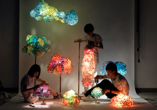 Living Pixels, Lighting, green lighting, Chan Wan Ki Kay, Chen Siu Wa Shai Chai, Suen Ka Hei Catherine, recycled materials, green lamps, sustainable lamps, interior design, green interiors, green design, low energy light bulbs, energy efficient light bulbs, DIY