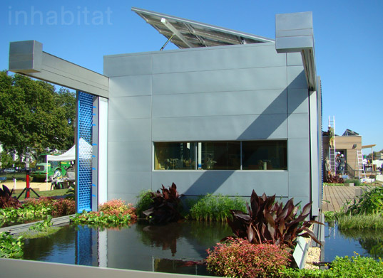 green design, renewable energy, solar decatha, solar decathlon europe, solar powered home, solar thermal, sustainable design, Virgina Tech Solar Home, aerogel panel, dual heat pump, adaptive solar hous