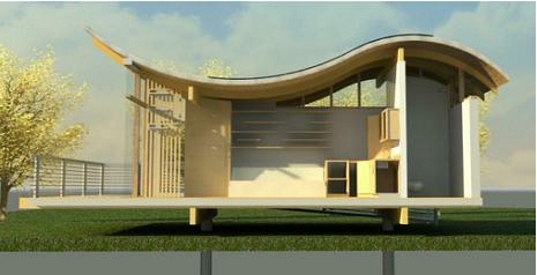 bamboo building, Bamboo House, bamboo studio, Lamboo I-joist, lamboo structure, Renewable building materials, solar studio