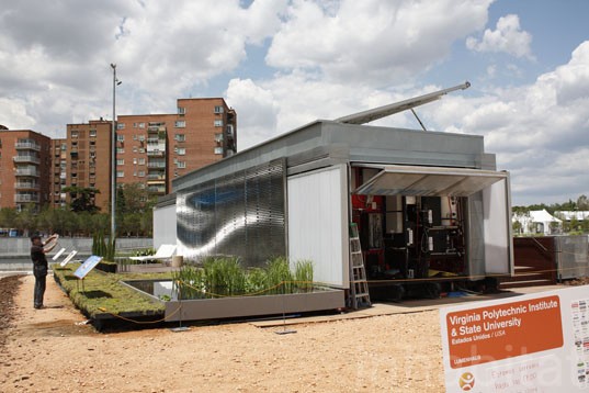 green design, renewable energy, solar decatha, solar decathlon europe, solar powered home, solar thermal, sustainable design, Virgina Tech Solar Home, aerogel panel, dual heat pump, adaptive solar hous