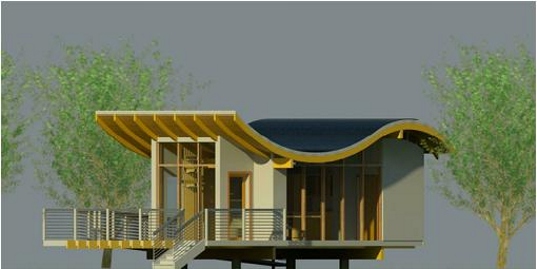 bamboo building, Bamboo House, bamboo studio, Lamboo I-joist, lamboo structure, Renewable building materials, solar studio