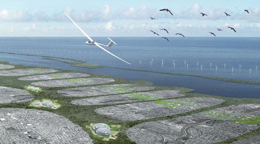 Build a better burb, design competitions, urban planning, suburban planning, suburban sprawl, green technologies, wind power, solar power, hydroponic farming, urban density, local farming, local agriculture, zero carbon transportation, green transportation, renewable energy, Tobias Holer, Katelyn Mulry, Sven Peters and Ana Serra