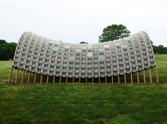 Living Pavilion, Ann Ha, Behrang Behin, New York, Governor's Island, Milk crates, green design, eco design, sustainable design