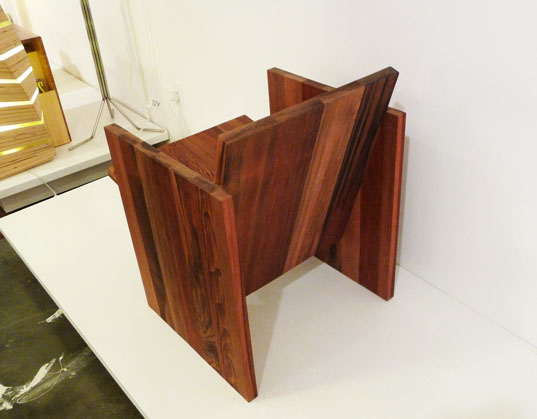 Deger Cengiz, Leaning Shelves, Planar Chair, green furniture, sustainable furniture, salvaged wood, new york designs, voos, green interiors, green chairs, green bookshelf