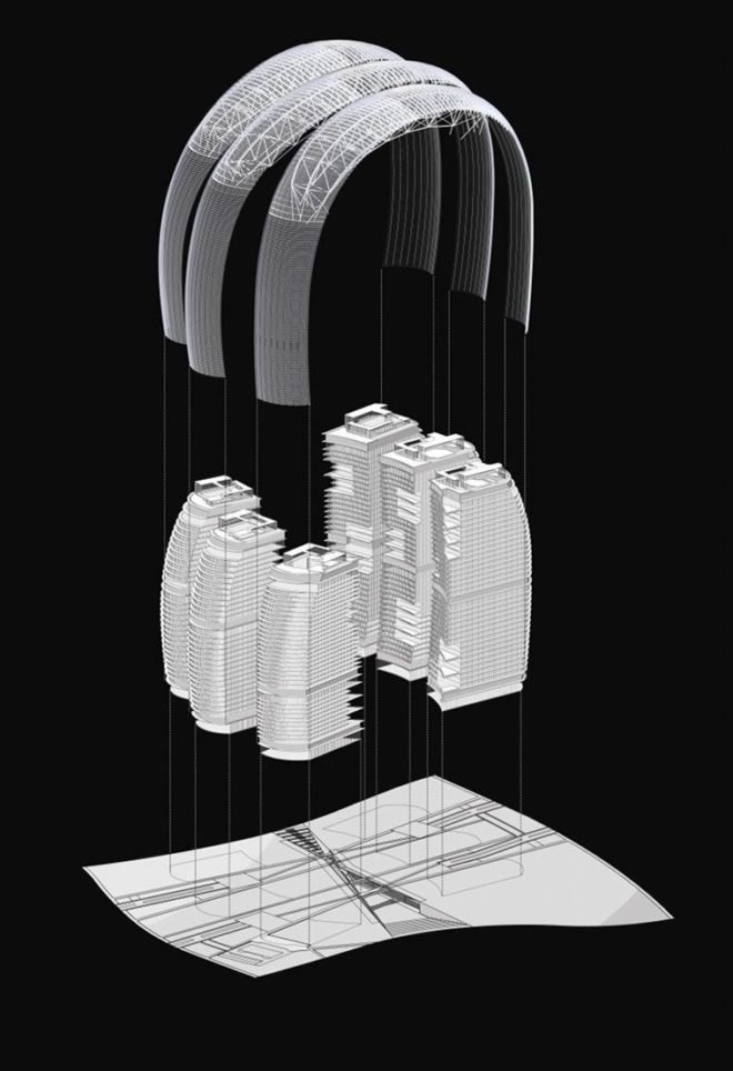 as+gg, adrian smith + gordon gill, park gate, solar powered canopy, hanging gardens, dubai
