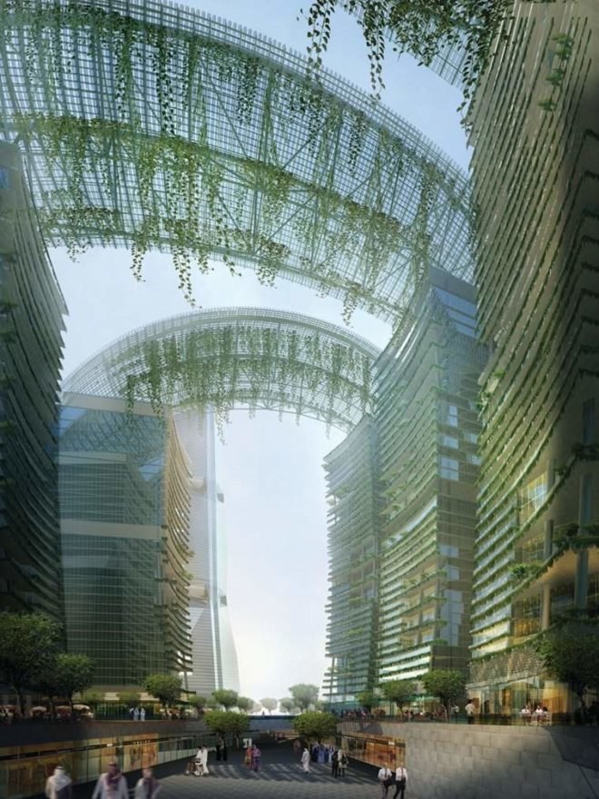 as+gg, adrian smith + gordon gill, park gate, solar powered canopy, hanging gardens, dubai