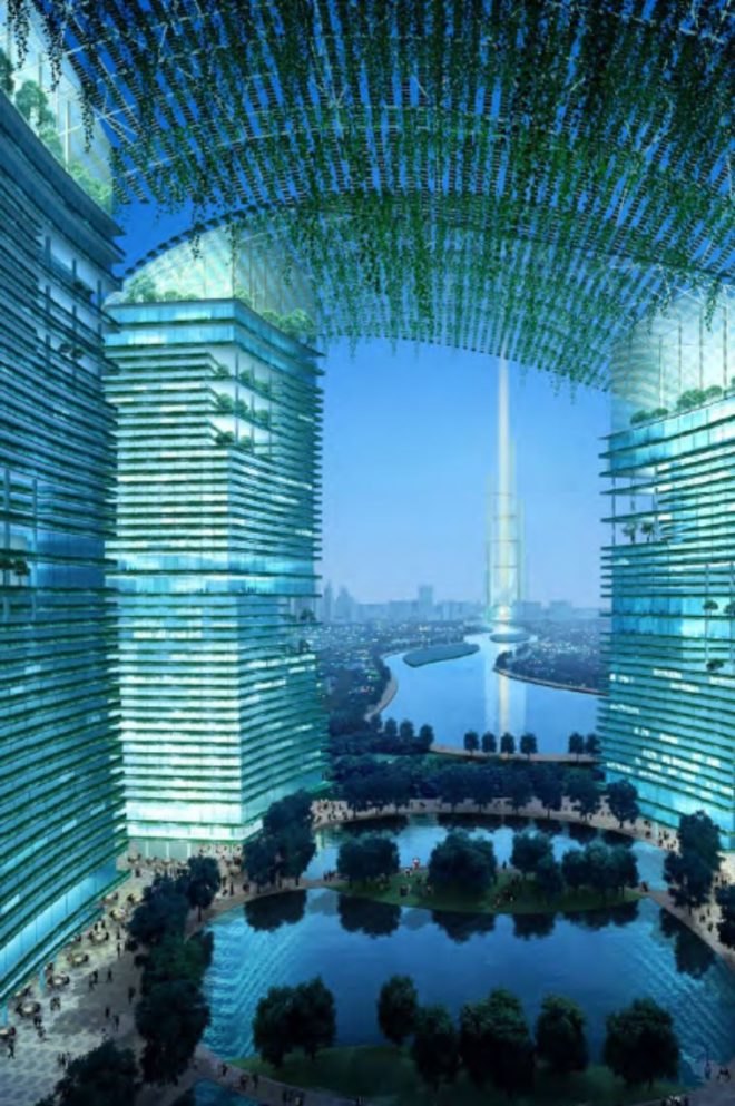 as+gg, adrian smith + gordon gill, park gate, solar powered canopy, hanging gardens, dubai