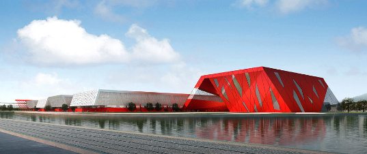 qingdao exposition center, water city development, nbbj, china, expo center, solar power,
