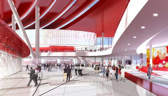 qingdao exposition center, water city development, nbbj, china, expo center, solar power,