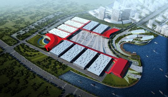 qingdao exposition center, water city development, nbbj, china, expo center, solar power,