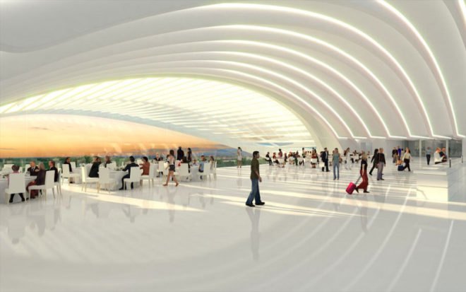 santiago calatrava, train station, denver international airport, airport expansion, green architecture