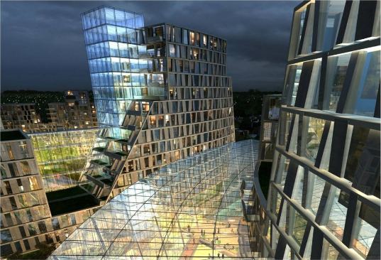 mixed-use development, grand canal, allen jack+cottier, china, green roof, grey water recycling, rainwater collection