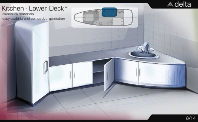 Liviu Tudoran delta yacht, delta yacht, futuristic yacht, sustainable design, green design, solar boat