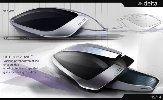 Liviu Tudoran delta yacht, delta yacht, futuristic yacht, sustainable design, green design, solar boat