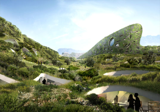 galije, mvrdv, green architecture, montenegro, eco resort, green resort, aston martin, resort disguised as mountain, hidden resort, hotel disguised as mountain, eco architecture, green roof, green wall, eco design, green design, sustainable design