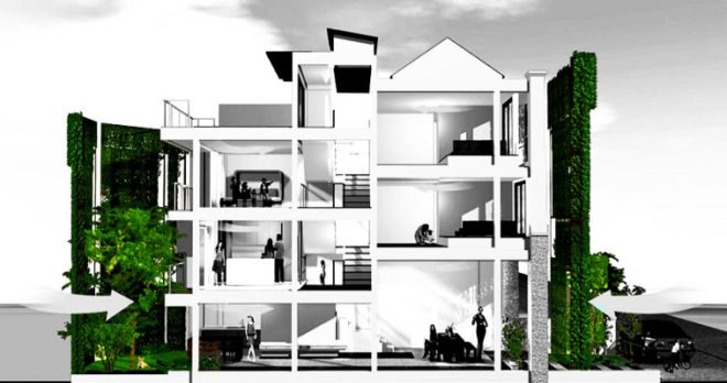 banana fiber, architectural facade, green materials, architectkidd, bangkok, green architecture