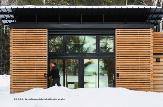 prefab housing, sun screen, sustainable design, green home, rainwater catchement, low impact design, heat pump, hydronic heating, Minnesota green home