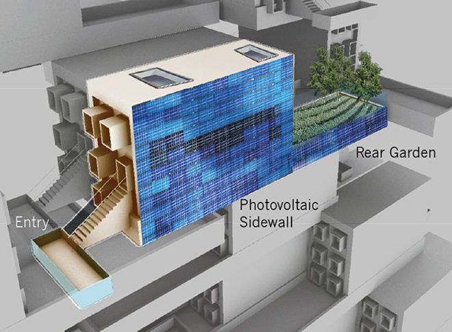Yard scraper, Roger marvel architects, Brooklyn, vertical building, vertical garden, green house, sustainable buildings, sustainable design, NYC, New York, Green Residences, solar power, solar panels, Institute for Urban Sustainability, the Brooklyn Library of Science and Environment