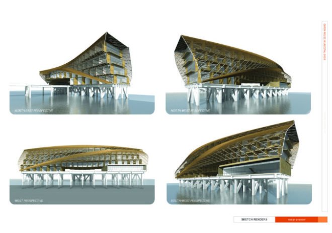 baton rouge, municipal dock, trahan architects, shade screen, mixed-use development