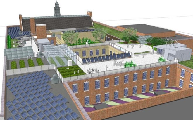 boston latin school, sustainable roof, green roof, studio g architects, living laboratory, boston