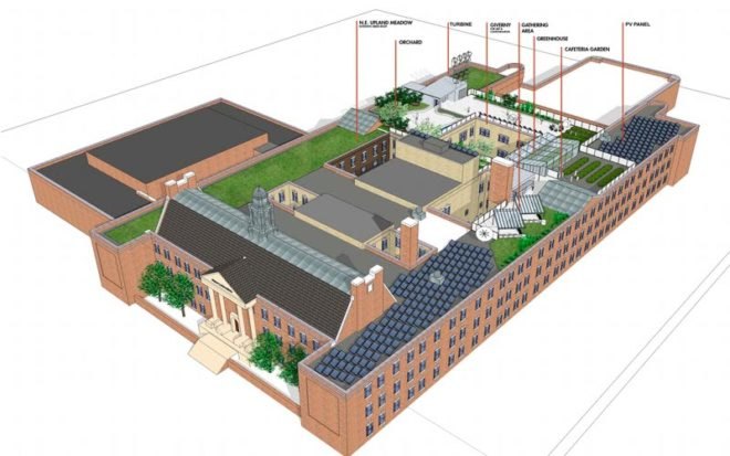 boston latin school, sustainable roof, green roof, studio g architects, living laboratory, boston