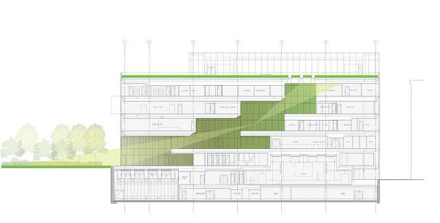 diana center, barnard college, green roof, green architecture, weiss manfredi, nyc