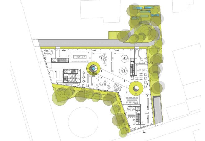 greenside out, urban design, joubert architecture, albania, terraced gardens, green building,