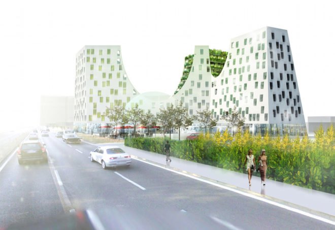greenside out, urban design, joubert architecture, albania, terraced gardens, green building,