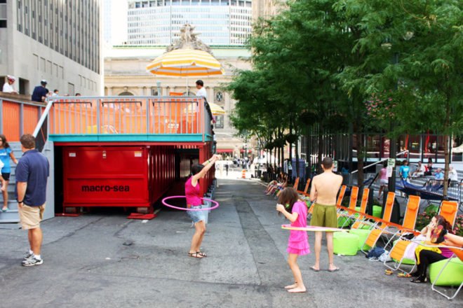 + pool, dumpster, dumpster pools, green design, new york city, Recycled Materials, sustainable design, community pools, community spaces, dumpster pool, guerrilla installations, Macro Sea, New York summer activities, New York., public pools, public spaces, adaptive reuse, Brooklyn, dumpster, dumpster pool, Macrosea, reuse, swimming pool