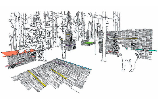 Jardin de la Connaissance, garden of knowledge, book architecture, reclaimed books, temporary garden, mushrooms