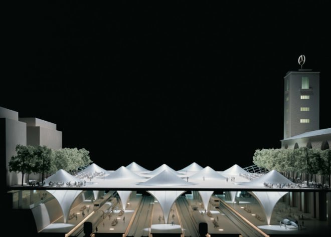 main station stuttgart, high speed rail, rail station, urban park, ingenhoven architects