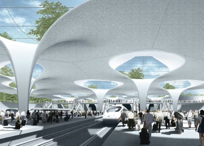 main station stuttgart, high speed rail, rail station, urban park, ingenhoven architects