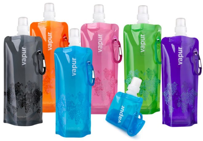 vapur water bottle, bpa free water bottle, recyclable water bottle, foldable water bottle, eco-friendly water bottle, green water bottle, portable water bottle, flat pack water bottle, green products, water