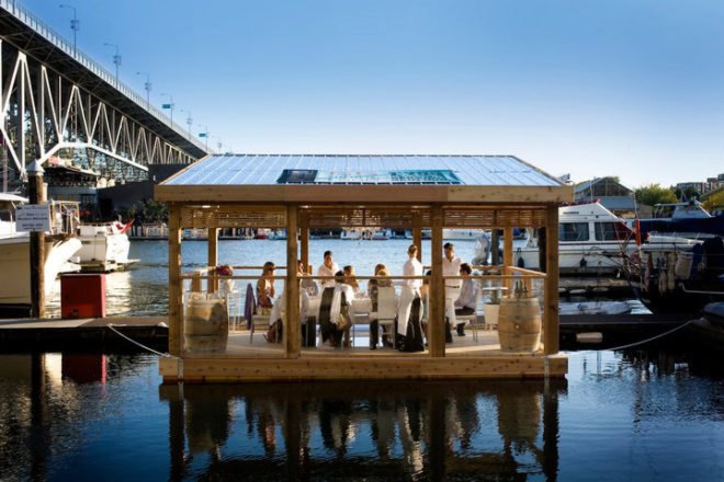 schoole of fish foundation, plastic floating dining room, plastic in oceans, sustainable seafood, vancouver, c restaurant