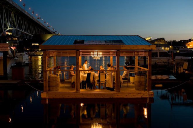 schoole of fish foundation, plastic floating dining room, plastic in oceans, sustainable seafood, vancouver, c restaurant