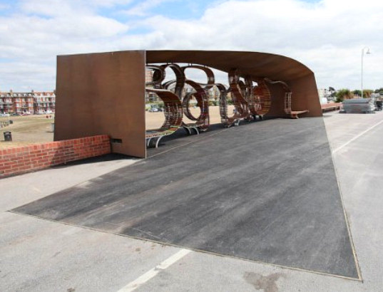 the longest bench, bench, uk, littlehampton, studio weave, reclaimed wood