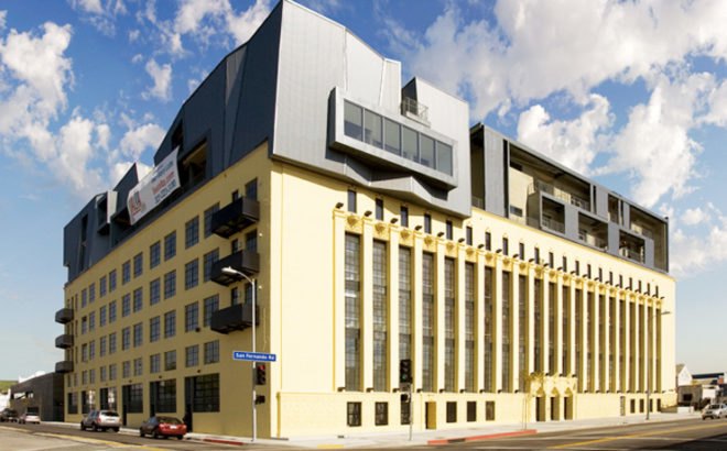Fuller Lofts, Pugh- Scarpa, East LA revitalization, re-purposed lofts, retrofit lofts, community revitalization housing, green retrofit