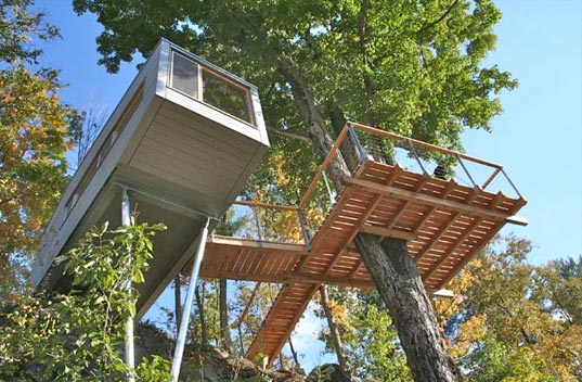 treehouse, baumraum, small living, tiny houses, green design, tree house, treehouses, sustainable design, prefab, small space, new york, eco architecture, green architecture
