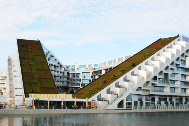 Bjarke Ingels Group, danish green, Danish design, Green roof, Copenhagen apartment, urban design, mixed use building,
