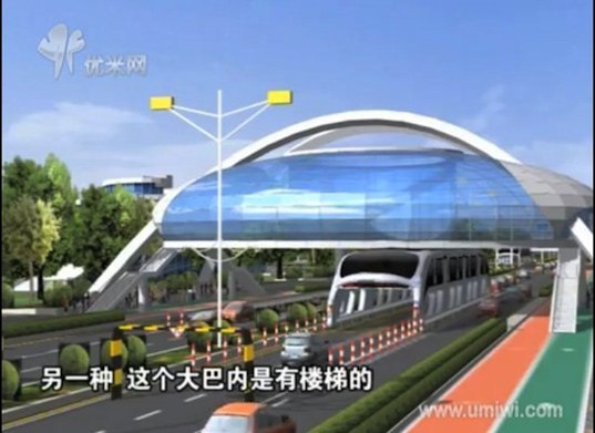 straddling bus, china, shenzhen, public transportation, green design